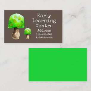 Early Learning Daycare cute mushroom Business Card