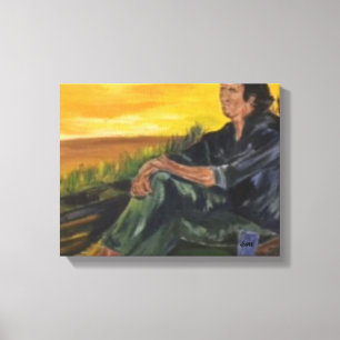 Early moring,  Alone on the River  Sarr Canvas Pri Print