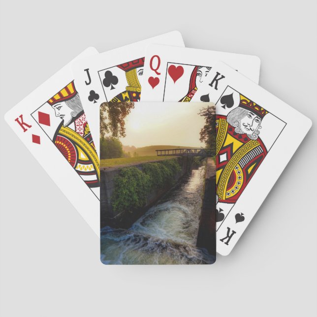 Early Morning at the Five Combines Playing Cards (Back)