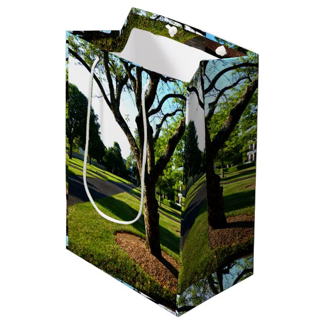 Early Morning at the Paddock Medium Gift Bag (Front Angled)