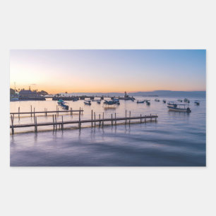 early morning scenic of lake in chapala mexico rectangular sticker