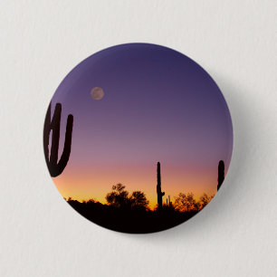 Early Morning Southwest Desert Moon Glow 6 Cm Round Badge
