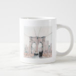 Early Morning Stroll - New York Large Coffee Mug<br><div class="desc">Early Morning Stroll I by Ethan Harper. Features Brooklyn Bridge of New York in a soft style.</div>
