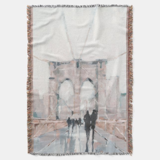 Early Morning Stroll - New York Throw Blanket (Front Vertical)
