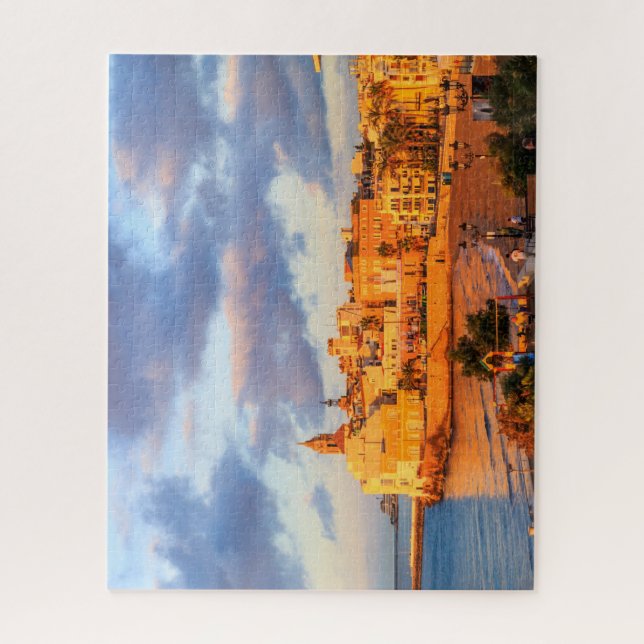 Early morning sunshine, Sitges, Spain Jigsaw Puzzle (Vertical)
