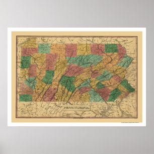 Early Pennsylvania Railroad Map 1829 Poster