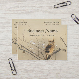 Early Plum Blossoms by Nishimura Goun, Owl Art Business Card