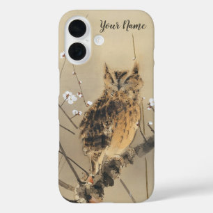 Early Plum Blossoms by Nishimura Goun, Vintage Owl iPhone 16 Case