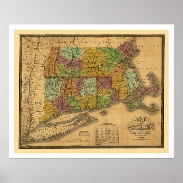 Early Railroad Map 1831 Poster (Front)