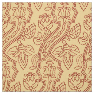 Early Renaissance Floral - Red on Yellow Fabric