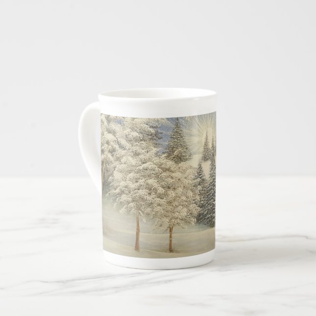 Early Snow Storm Bone China Mug (Front Left)