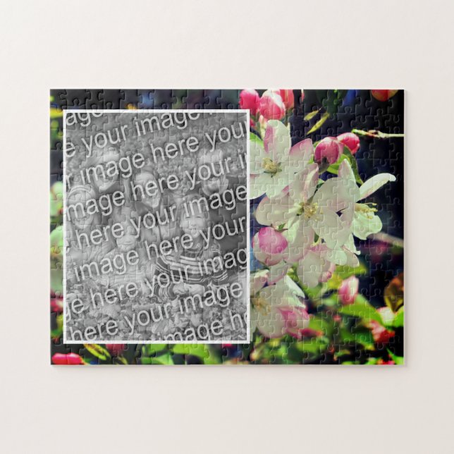 Early Spring Blossoms Frame Add Your Photo Jigsaw Puzzle (Horizontal)