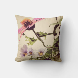 Early spring fowers Throw Pillow-Victorian Style Cushion