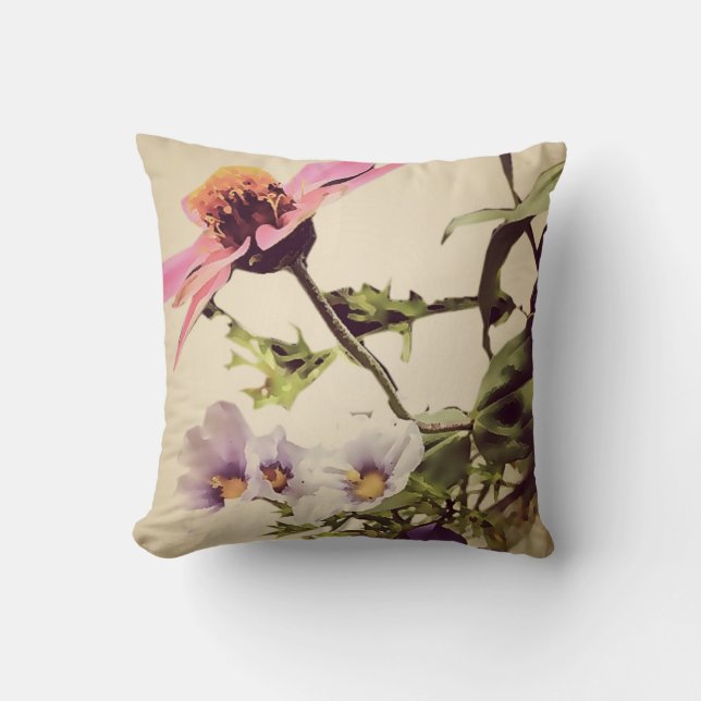 Early spring fowers Throw Pillow-Victorian Style Cushion (Front)