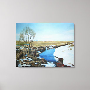 Early spring in Villingaholt, Iceland. Canvas Print