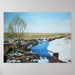 Early spring in Villingaholt. South Iceland.  Poster
