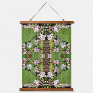 Early Spring Pink And White Blossoms Abstract Hanging Tapestry