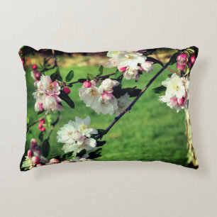 Early Spring Pink And White Blossoms  Decorative Cushion