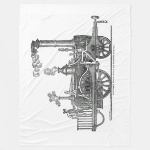 Early Steam Locomotive Fleece Blanket
