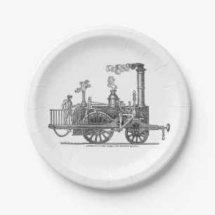 Early Steam Locomotive Paper Plate