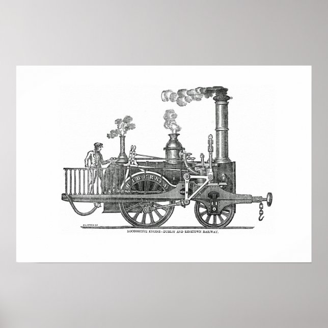 Early Steam Locomotive Poster (Front)