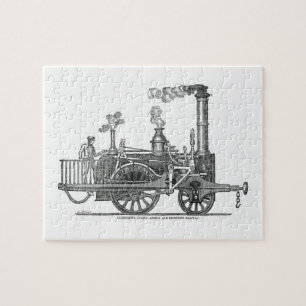 Early Steam Train Locomotive Jigsaw Puzzle