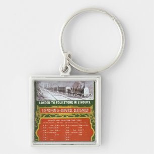 Early timetable for the London to Dover Railway Key Ring
