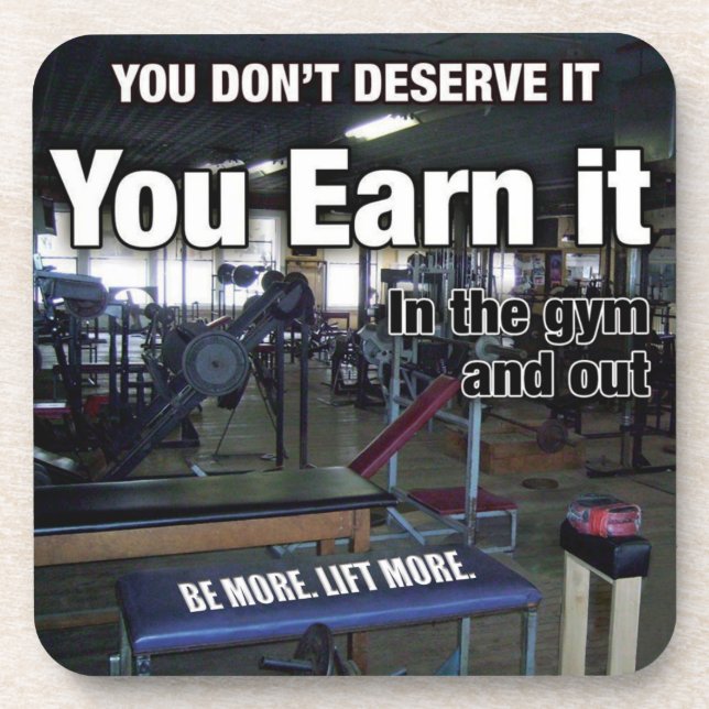 Earn It - Workout Motivational Coaster (Front)