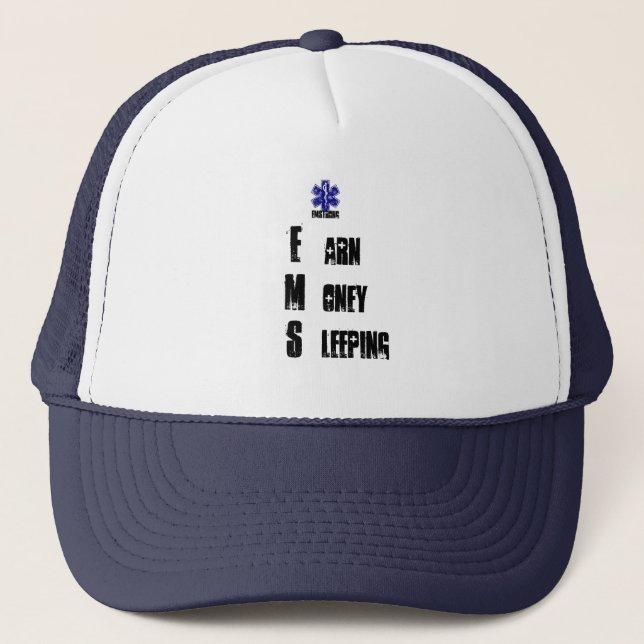 Earn Money Sleeping Trucker Hat (Front)