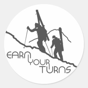 Earn Your Turns Classic Round Sticker