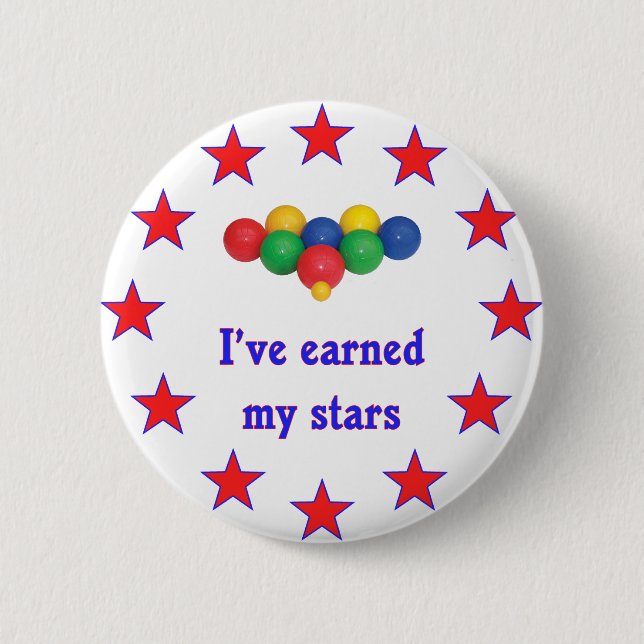 Earned My Stars Bocce Ball 6 Cm Round Badge (Front)