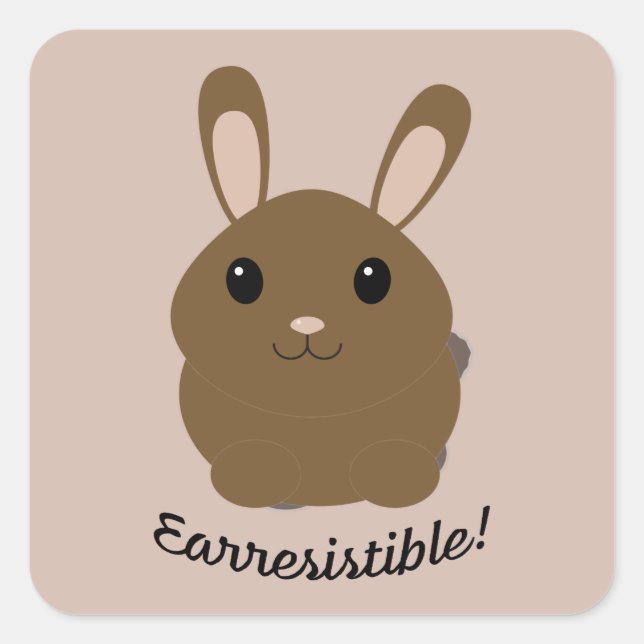 Earresistible Bunny Square Sticker (Front)