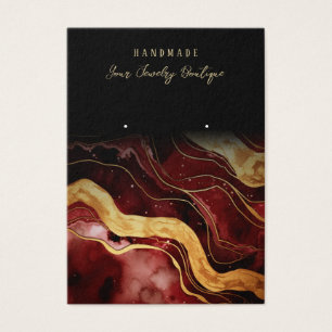 Earring Burgundy Gold Agate Jewellery Display Card