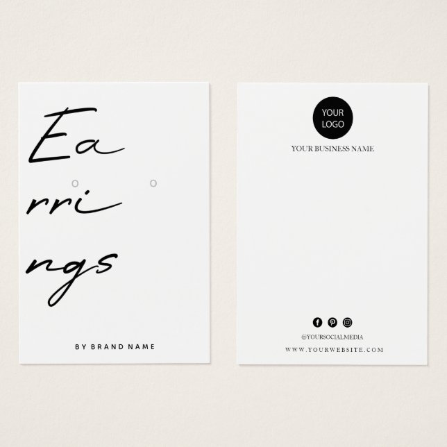 Earring Display Business Card (Front & Back)