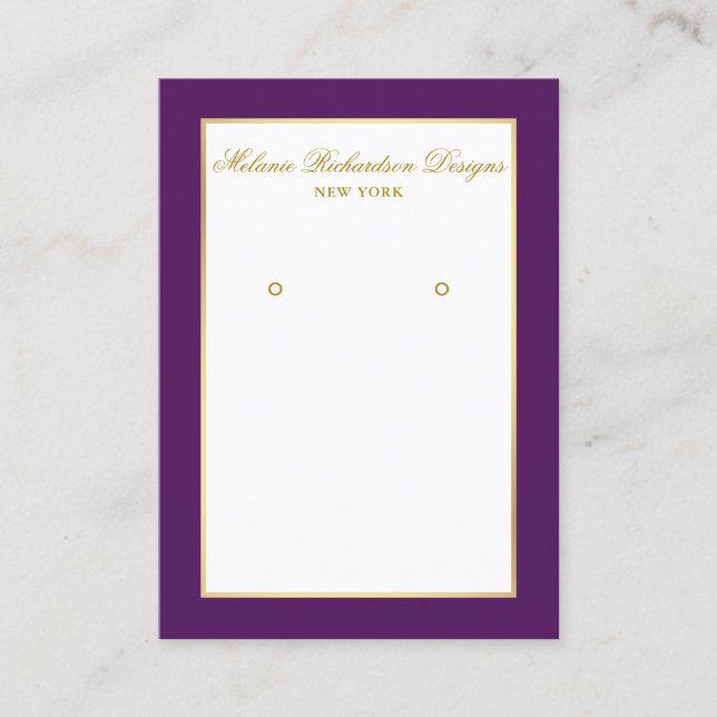 Earring Display Card Gold and Purple (Front)