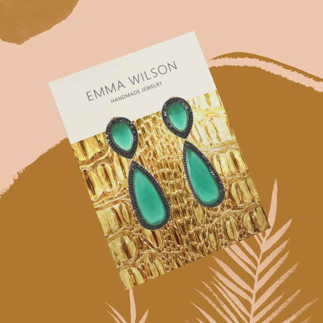 Earring Display Card • Gold Leather Texture (Creator Uploaded)