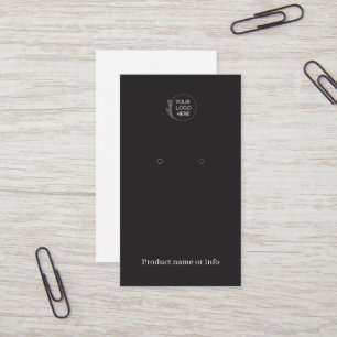 Earring Display Card   Logo Black Jewelery Display