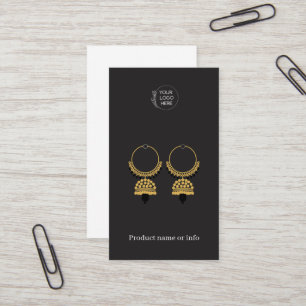Earring Display Card   Logo Black Jewelery Display