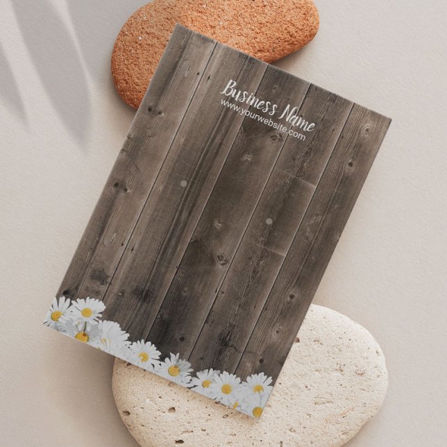 Earring Display Card Rustic Wood Daisy Floral (Creator Uploaded)