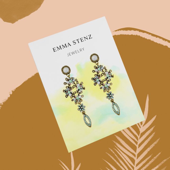 Earring Display Card • Serene Watercolor Splash (Creator Uploaded)