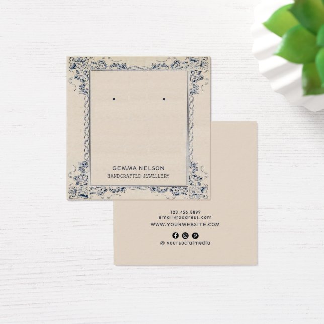 Earring Display Card • Vintage Floral Social Media (Desk)