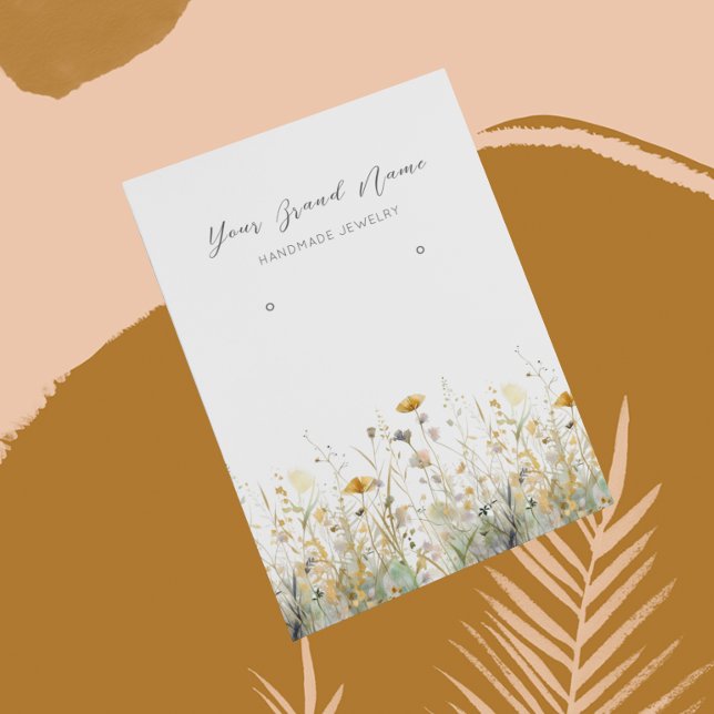 Earring Display Card • Watercolor Wildflowers (Creator Uploaded)