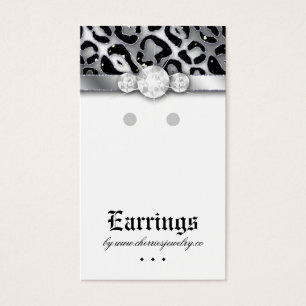Earring Display Cards Cute Leopard Sparkle Jewelle