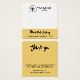 Earring display cards in yellow with your logo