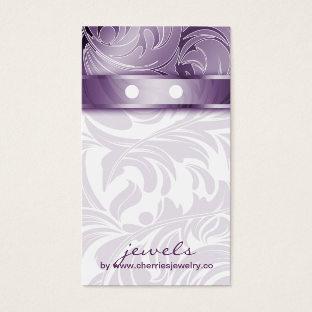 Earring Display Cards Modern Swirls Jewellery (Front)