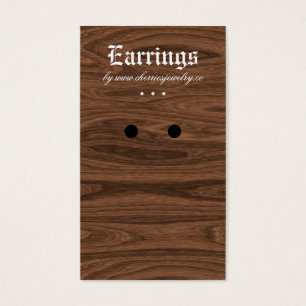Earring Display Cards Oak Wood Jewellery
