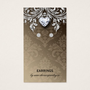 Earring Display Cards Vintage Damask Jewellery