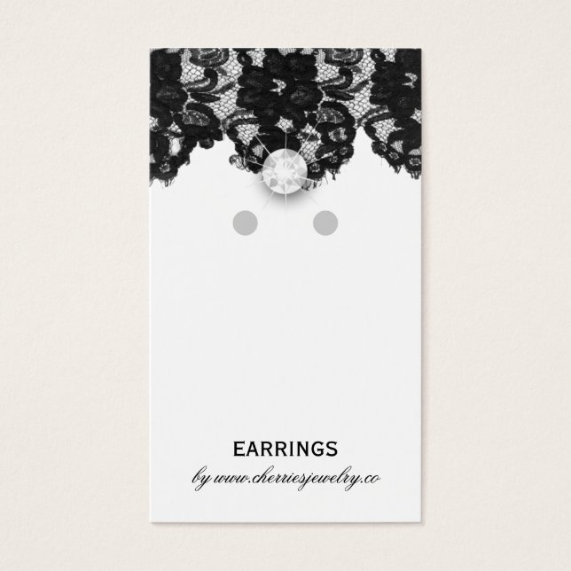 Earring Display Cards Vintage Lace Jewellery (Front)