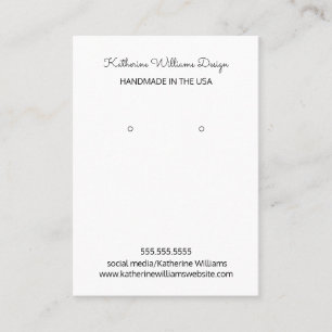 Earring Display Handmade in the USA Business Card