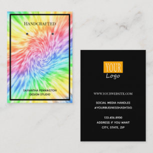 Earring Display Rainbow Tie Dye Business Card